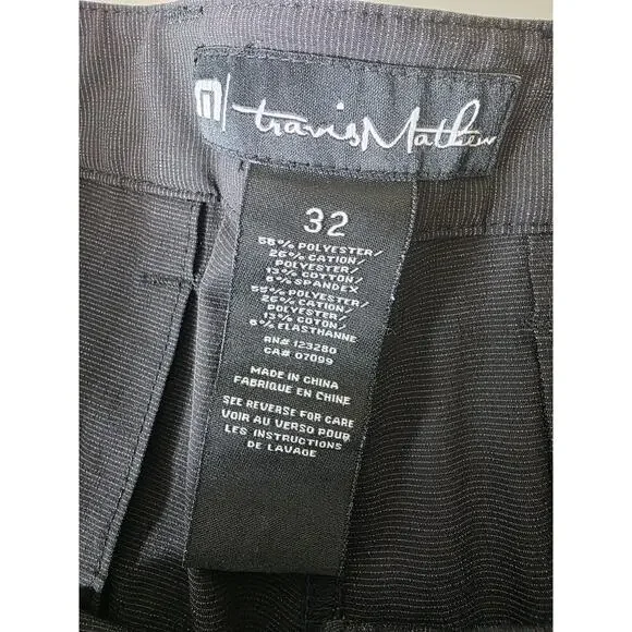 TRAVIS MATHEW Black Active Outdoor Casual Golf Textured Shorts SZ 32 - Picture 3 of 5